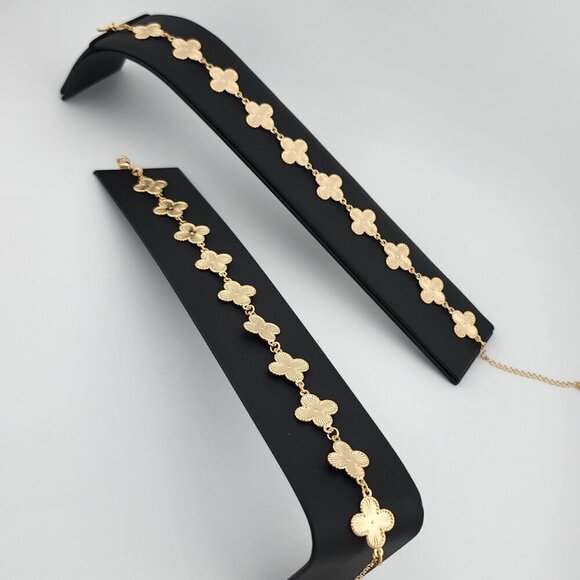 Brand New Brazilian 18k Gold Filled 10 Clover Anklet - Picture 3 of 8